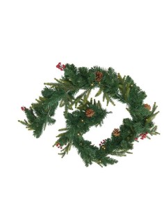 BOE E GHIRLANDE: vendita online Ghirlanda di Natale Bacche e Pigne 180cm con Luci LED – La Magia di Natale a casa tua in offerta