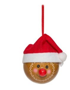 SFERE E PENDAGLI: vendita online Decorazione pendente sfera di Natale pan di zenzero Ø6,5cm in carta - La magia di Natale a c...