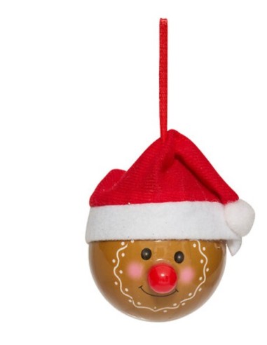 SFERE E PENDAGLI: vendita online Decorazione pendente sfera di Natale pan di zenzero Ø6,5cm in carta - La magia di Natale a c...