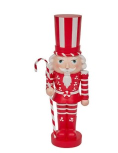 OGGETTISTICA NATALE: vendita online Decorazione schiaccianoci di Natale 32x23x91cm rosso/bianco in magnesia - La magia di Nat...