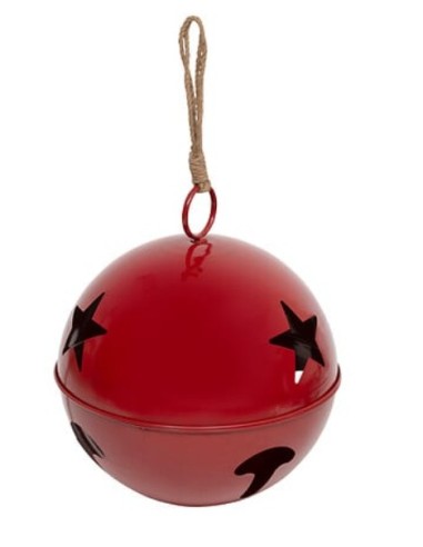SFERE E PENDAGLI: vendita online Decorazione pendente campanella di Natale 40x48cm in metallo rosso - La magia di Natale a ca...