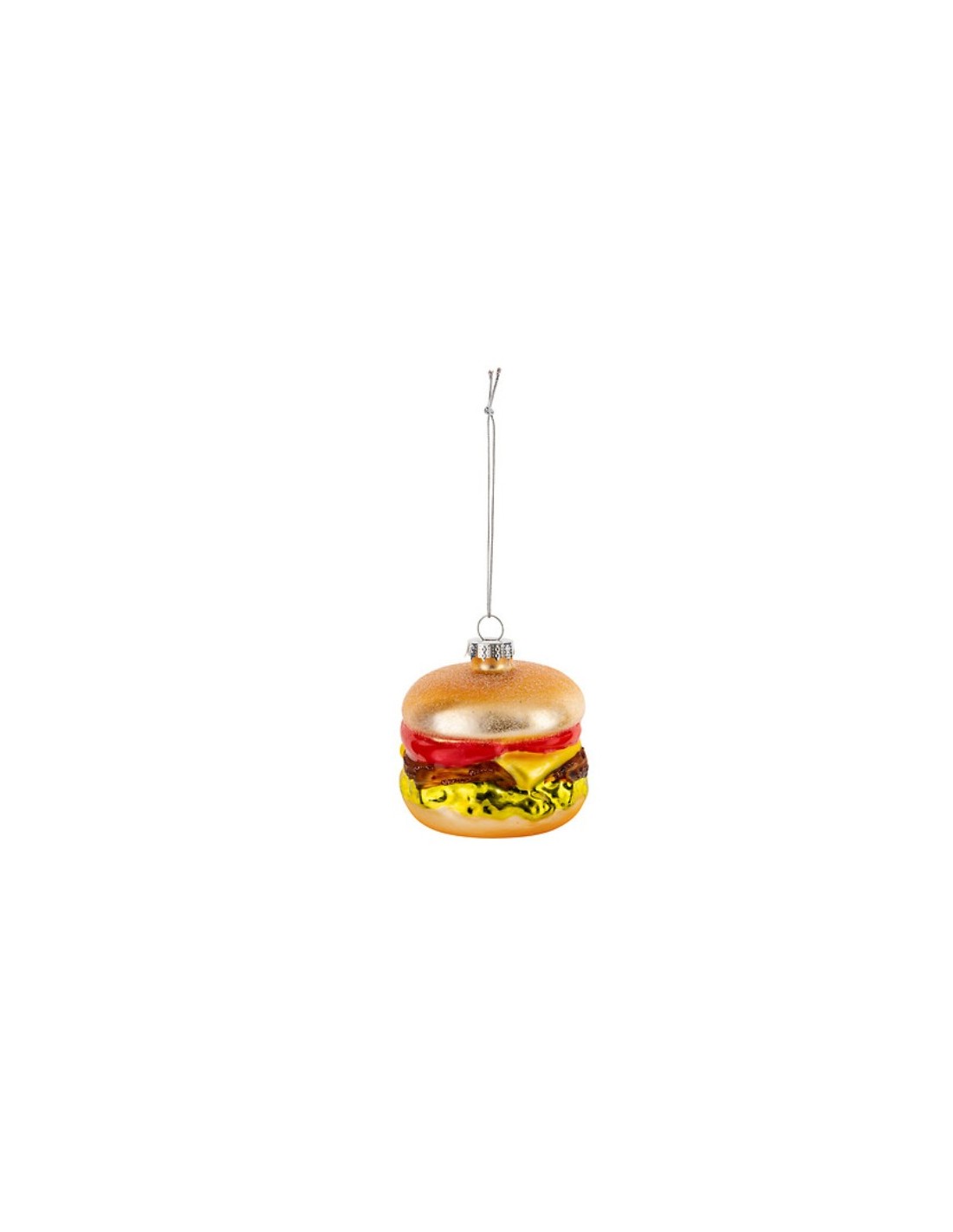 SFERE E PENDAGLI: vendita online Decorazione pendente di Natale hamburger in vetro dorato Ø8cm - La magia di Natale a casa tu...
