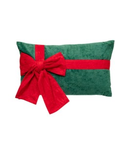 TESSILE: vendita online Cuscino di Natale a Fiocco Vel Verde 30x50 – La Magia di Natale a casa tua in offerta