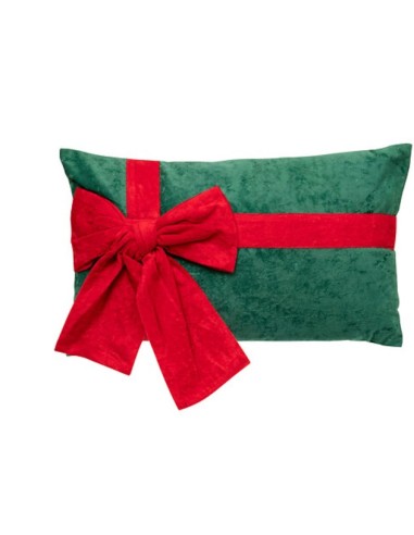 TESSILE: vendita online Cuscino di Natale a Fiocco Vel Verde 30x50 – La Magia di Natale a casa tua in offerta