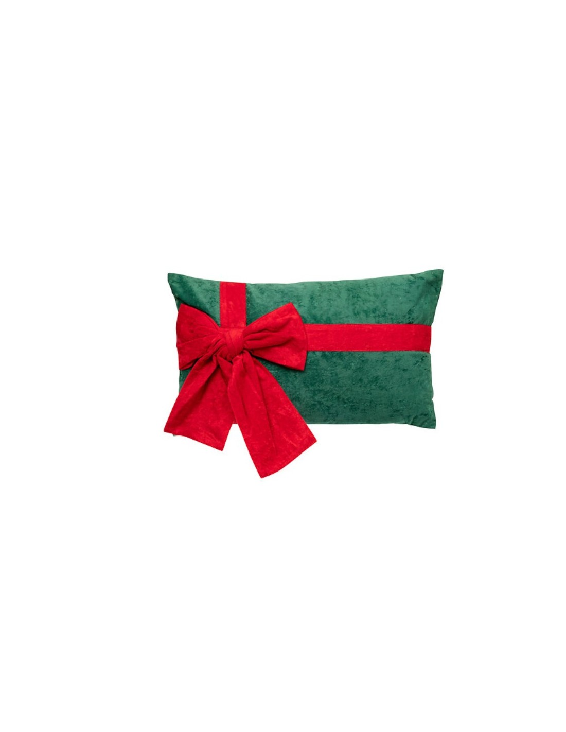 TESSILE: vendita online Cuscino di Natale a Fiocco Vel Verde 30x50 – La Magia di Natale a casa tua in offerta