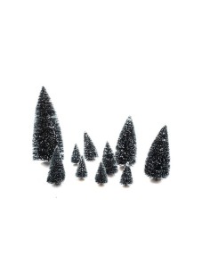 OGGETTISTICA NATALE: vendita online Decorazione set 10 alberi di Natale abete verde L1xP1xH6cm - La magia di Natale a casa tu...
