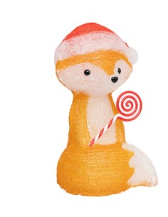 OGGETTISTICA NATALE: vendita online Decorazione volpe di Natale 18x15x30cm con 30 luci LED - La magia di Natale illumina la t...