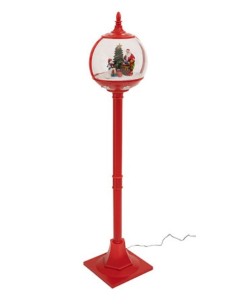 OGGETTISTICA NATALE: vendita online Decorazione lampione di Natale rosso 30x150cm con scenario e 30 luci LED - La magia di Na...