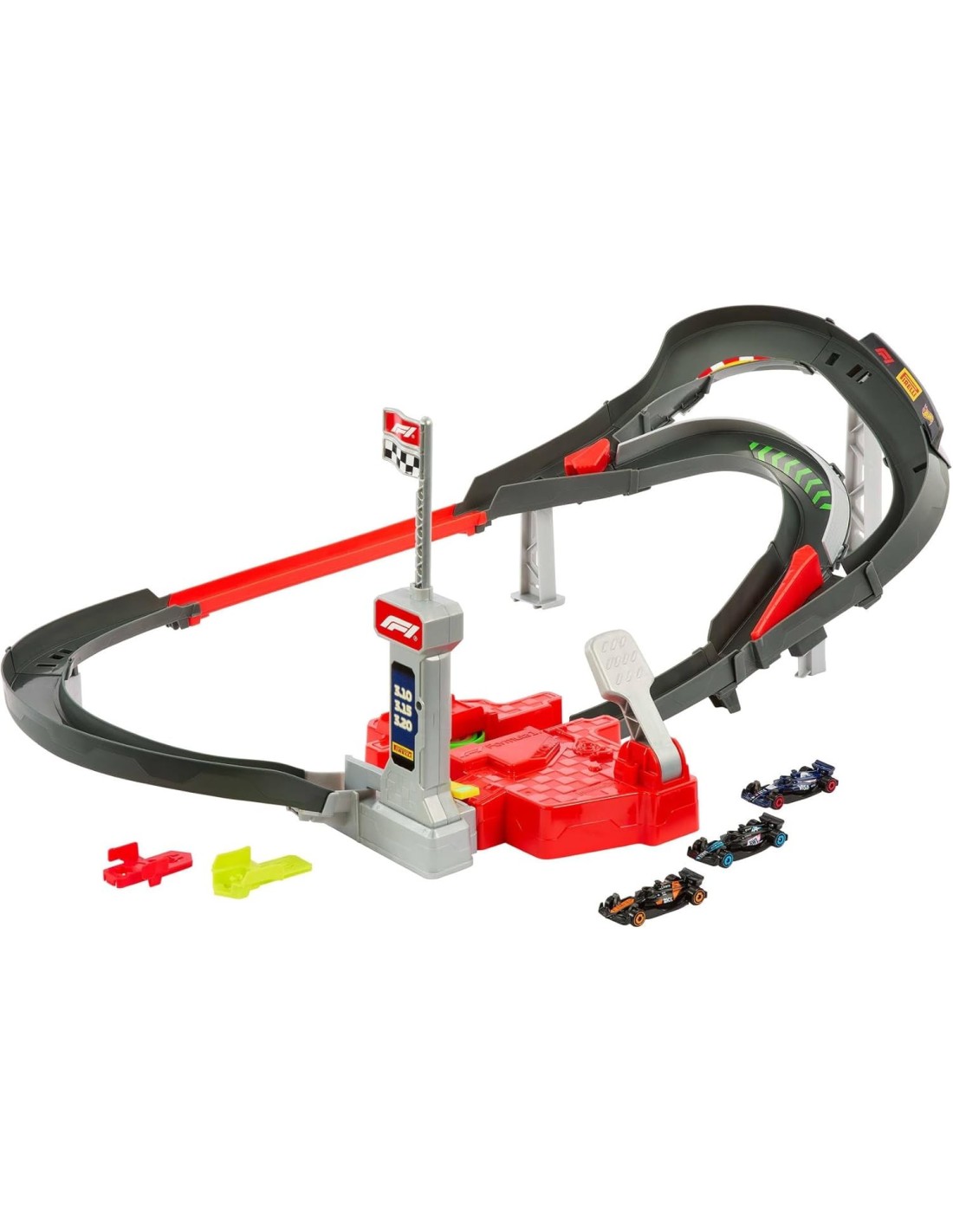 GIOCATTOLO PUBBLICIZZATO: vendita online HOT WHEELS RACING, CIRCUITO SPRINT FORMULA 1, SET PISTA 2 MODALITÀ, 3 VEICOLI F1 INC...