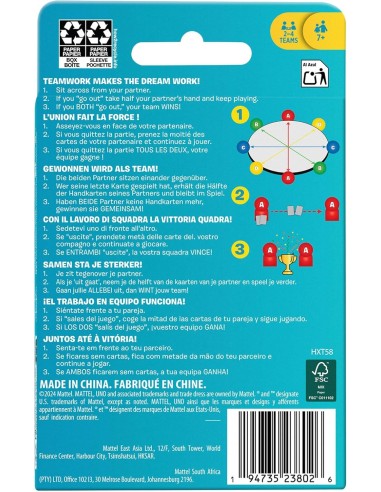 GIOCHI DI SOCIETA'E PUZZLE: vendita online MATTEL GAMES, UNO TEAMS, VERSIONE A SQUADRE, GIOCO DI CARTE, 4 SQUADRE, 7+ GIOCO U...