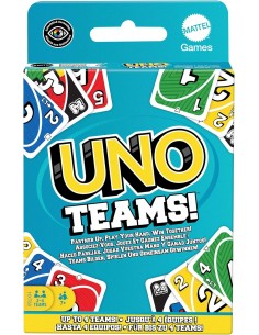 GIOCHI DI SOCIETA'E PUZZLE: vendita online MATTEL GAMES, UNO TEAMS, VERSIONE A SQUADRE, GIOCO DI CARTE, 4 SQUADRE, 7+ GIOCO U...