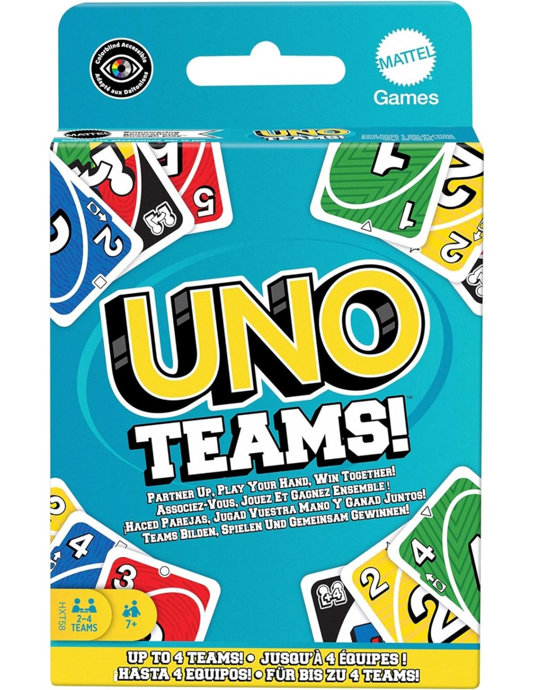 GIOCHI DI SOCIETA'E PUZZLE: vendita online MATTEL GAMES, UNO TEAMS, VERSIONE A SQUADRE, GIOCO DI CARTE, 4 SQUADRE, 7+ GIOCO U...