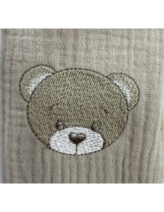 Tris mussole Teddy Moka | 100% cotone Made in Italy | Shopincasa