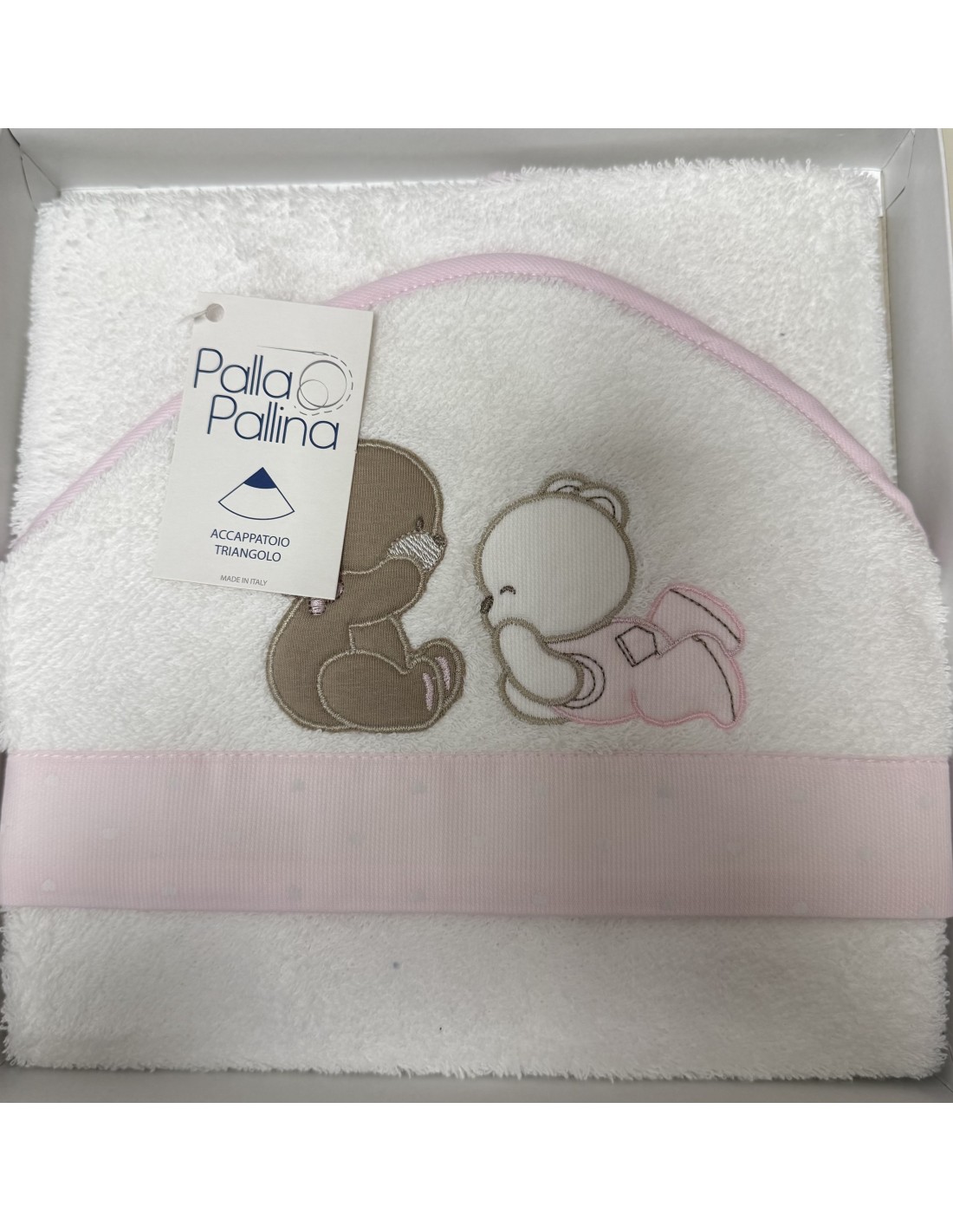 Accappatoio triangolo Sempre Amici Rosa | 100% cotone Made in Italy | Shopincasa