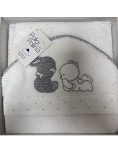 Accappatoio triangolo Sempre Amici Grigio | 100% cotone Made in Italy | Shopincasa