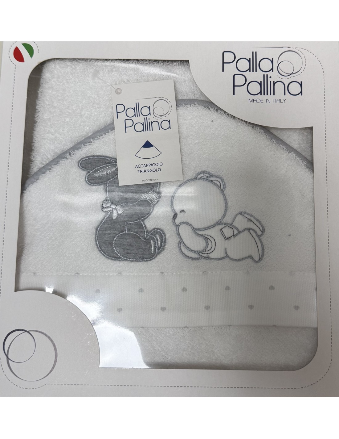 Accappatoio triangolo Sempre Amici Grigio | 100% cotone Made in Italy | Shopincasa