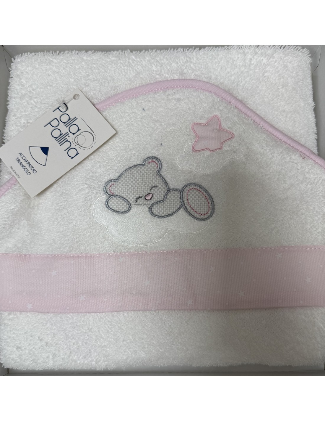 Accappatoio triangolo Fra le Stelle Rosa | 100% cotone Made in Italy | Shopincasa
