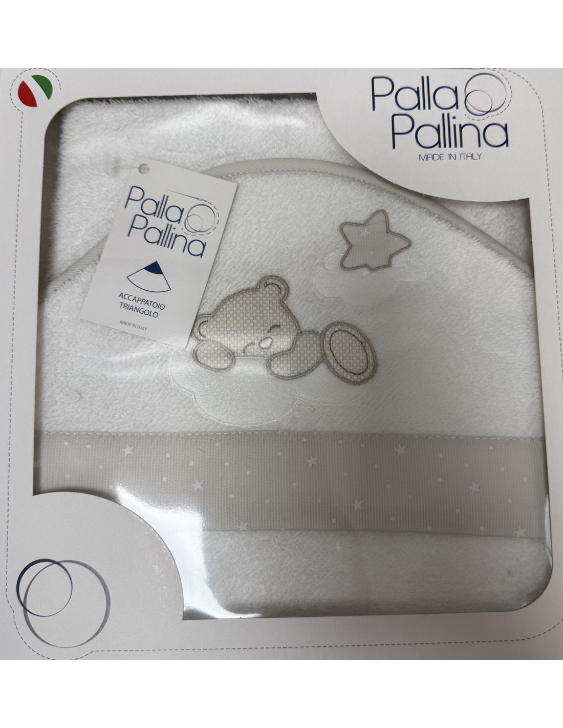 Accappatoio triangolo Fra le Stelle Tortora | 100% cotone Made in Italy | Shopincasa