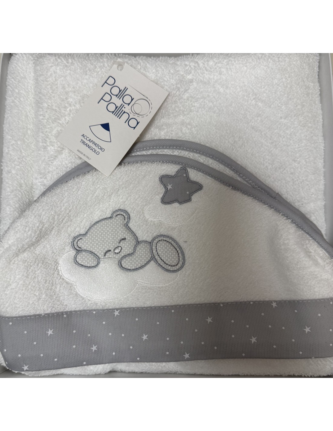 Accappatoio triangolo Fra le Stelle Grigio | 100% cotone Made in Italy | Shopincasa