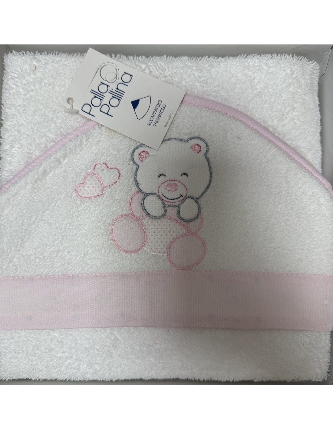 Accappatoio triangolo Rosa Orsetto | 100% cotone Made in Italy | Shopincasa