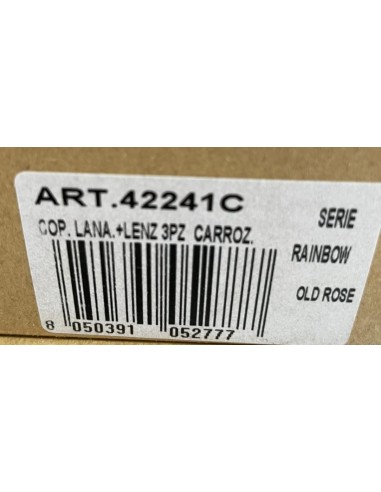 Coperta Lana + Set Lenzuola Carrozzina Rainbow Old Rose | Shopincasa.it