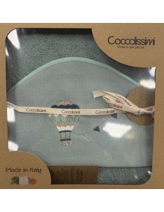 Accappatoio triangolo neonato Balloon Agave | 100% spugna Made in Italy | Shopincasa