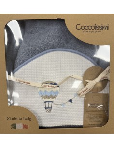 Accappatoio triangolo neonato Balloon Avio | 100% spugna Made in Italy | Shopincasa