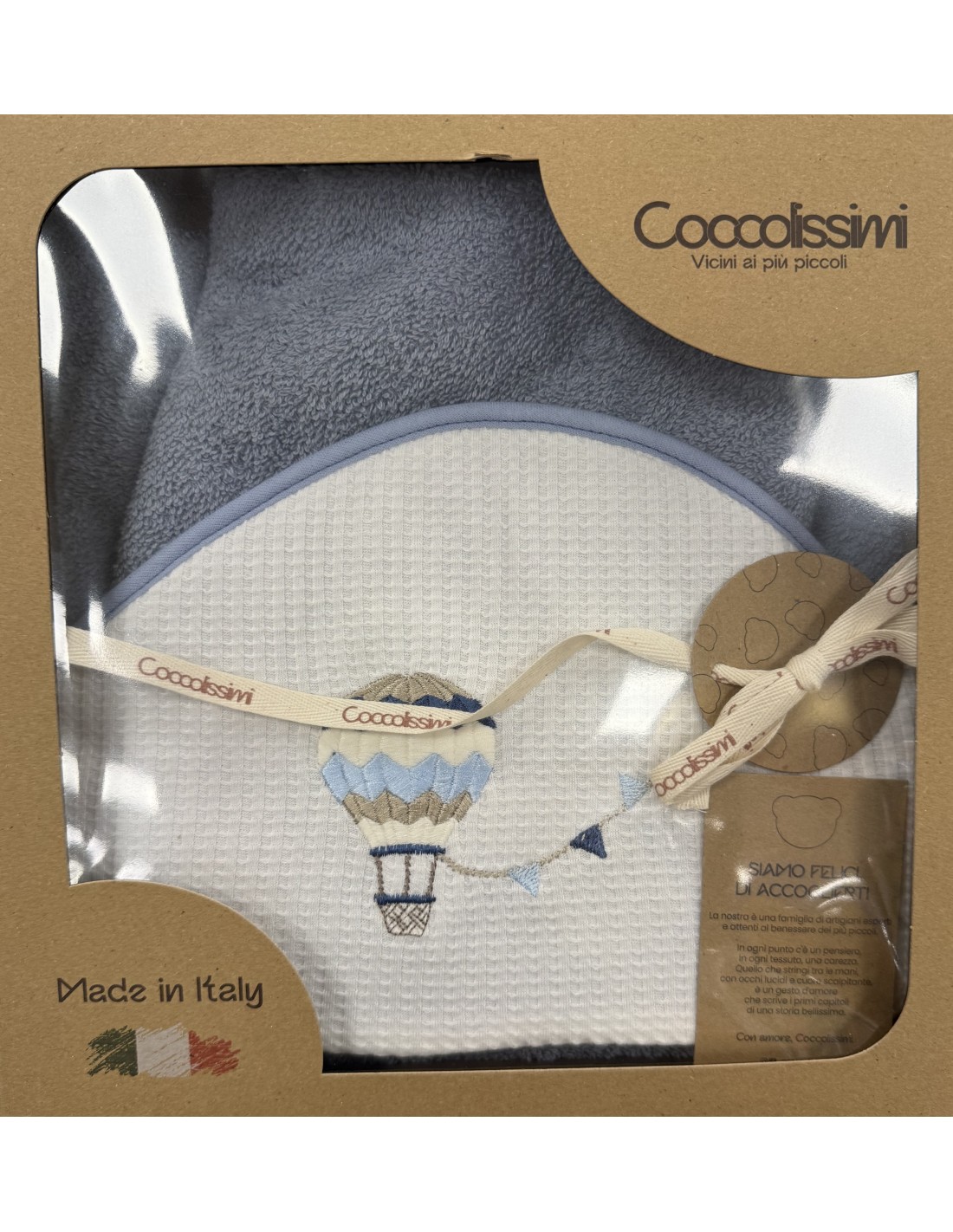 Accappatoio triangolo neonato Balloon Avio | 100% spugna Made in Italy | Shopincasa