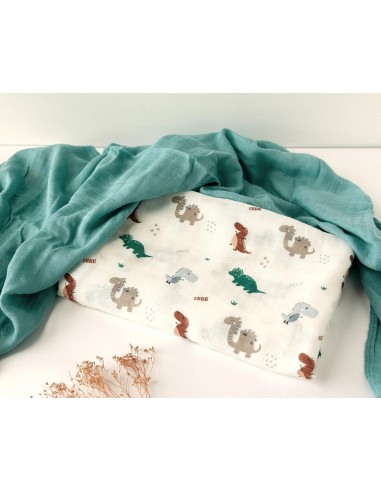 Set 2 museline dinosauri Sage 120x120 cm | Bambù e Cotone | Shopincasa.it