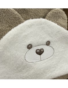 Accappatoio triangolo neonato Teddy Tortora Panna | 100% spugna Made in Italy | Shopincasa 2