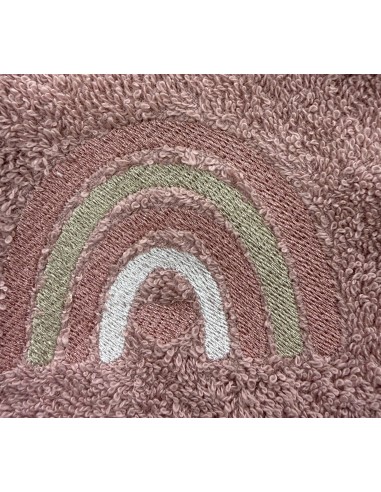 Accappatoio triangolo neonato Rainbow Old Rose | 100% spugna Made in Italy | Shopincasa