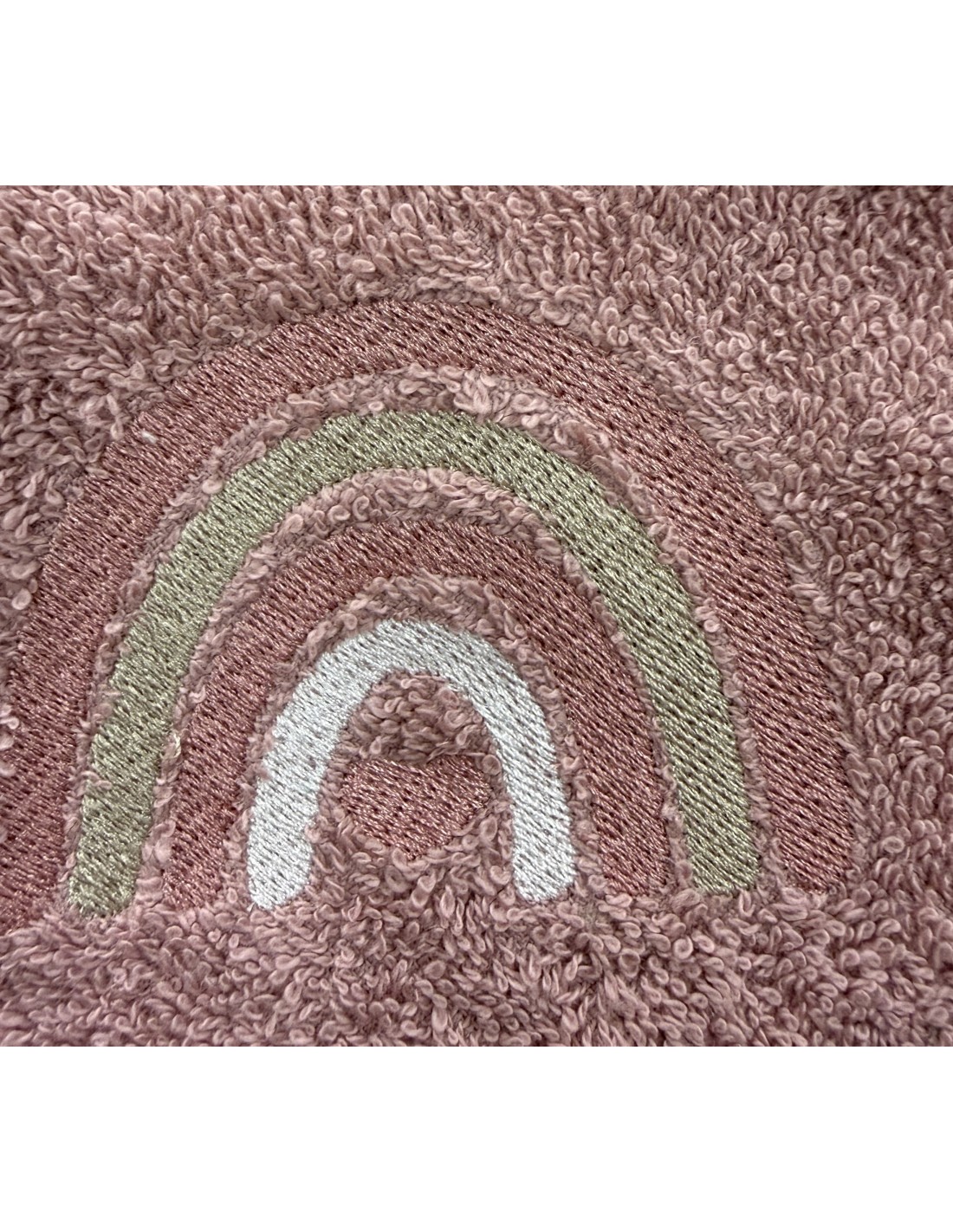 Accappatoio triangolo neonato Rainbow Old Rose | 100% spugna Made in Italy | Shopincasa