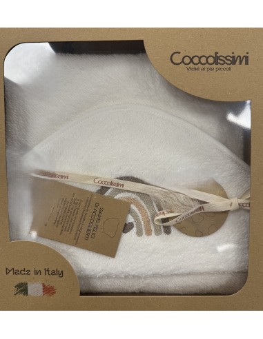 Accappatoio triangolo neonato Rainbow Panna | 100% spugna Made in Italy | Shopincasa