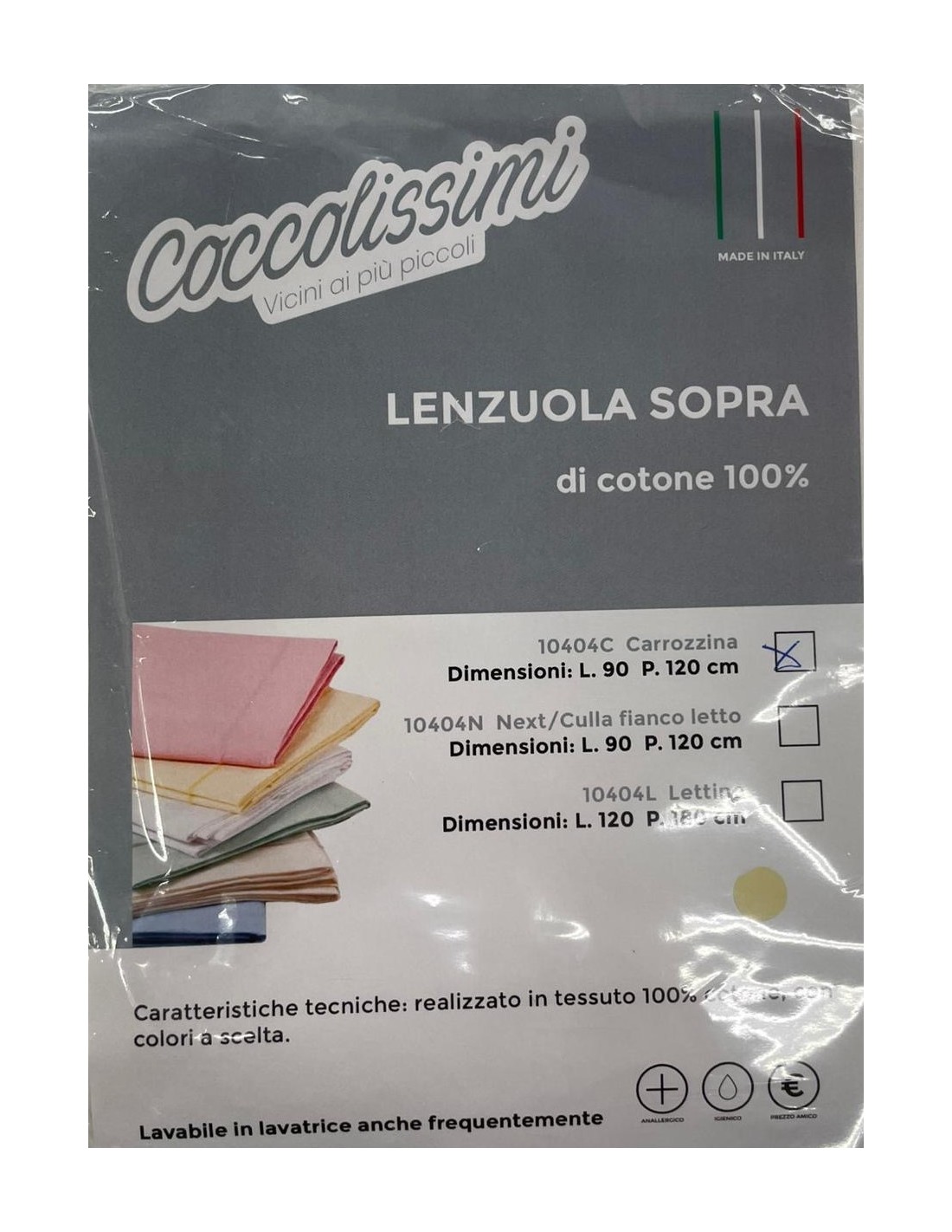 Lenzuola carrozzina sopra cielo 100% cotone | Shopincasa.it