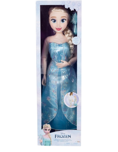 GIOCATTOLO PUBBLICIZZATO: vendita online FROZEN, BAMBOLA, ELSA, 80 CM, COMPLETAMENTE ARTICOLATA, ACCESSORI, COMPAGNA DI GIOCO...