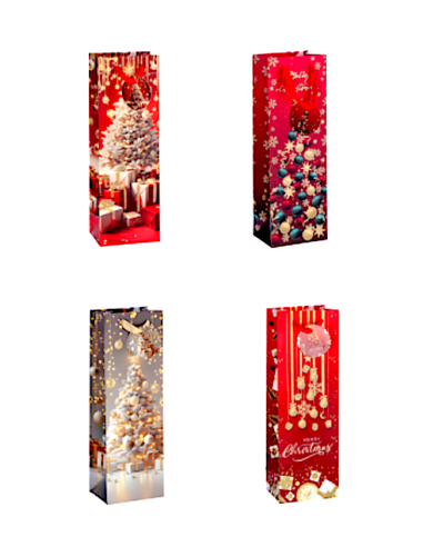 PORTABOTTIGLIA 113839 NATALIZIO 12X9X36CM ASSORTITO