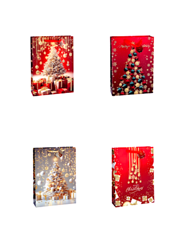 SACCHETTO REGALO 113843 NATALIZIO 33X10X46CM ASSORTITO