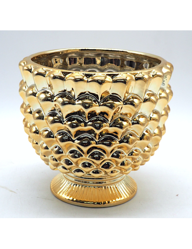 ALZATA PIGNA 18,5X19X19CM ORO CERAMICA