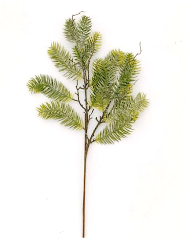 RAMO AGHI PINO PLASTICA 65CM CRISTALLO