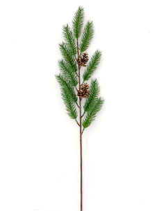 RAMO AGHI PINO PLASTICA 75CM CON PIGNE