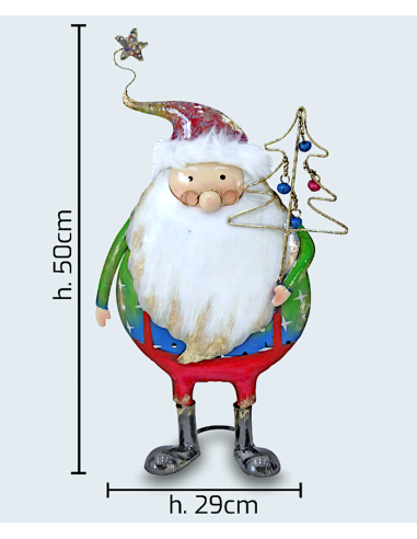 SOGGETTO SANTA TREE 50CM METALLO LED