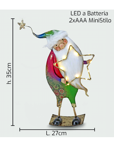 BABBO METALLO LED STELLA 27CM H35CM