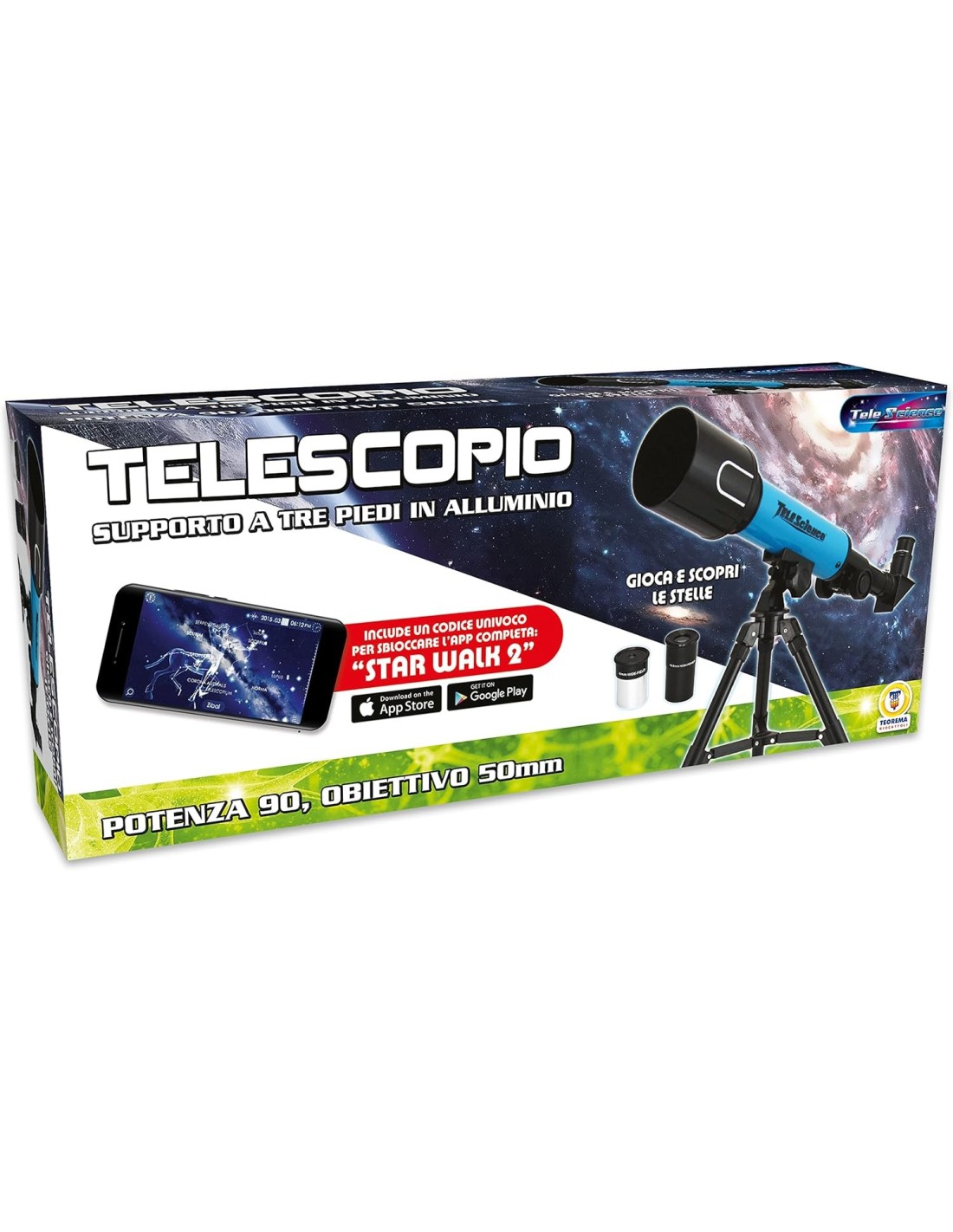 PRESCOLARI: vendita online TELESCOPIO ASTRONOMICO POTENZA 90 PLASTIART 74211 in offerta