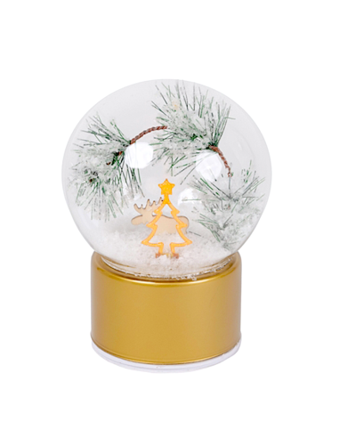 OGGETTISTICA NATALE: vendita online Decorazione palla di neve di Natale 12x15cm in vetro con renna e luce - La magia di Natal...