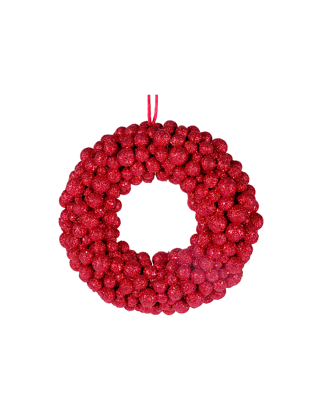 DIETROPORTA: vendita online Decorazione corona di Natale Ø15cm con bacche rosse glitterate in PVC - La magia di Natale a casa...