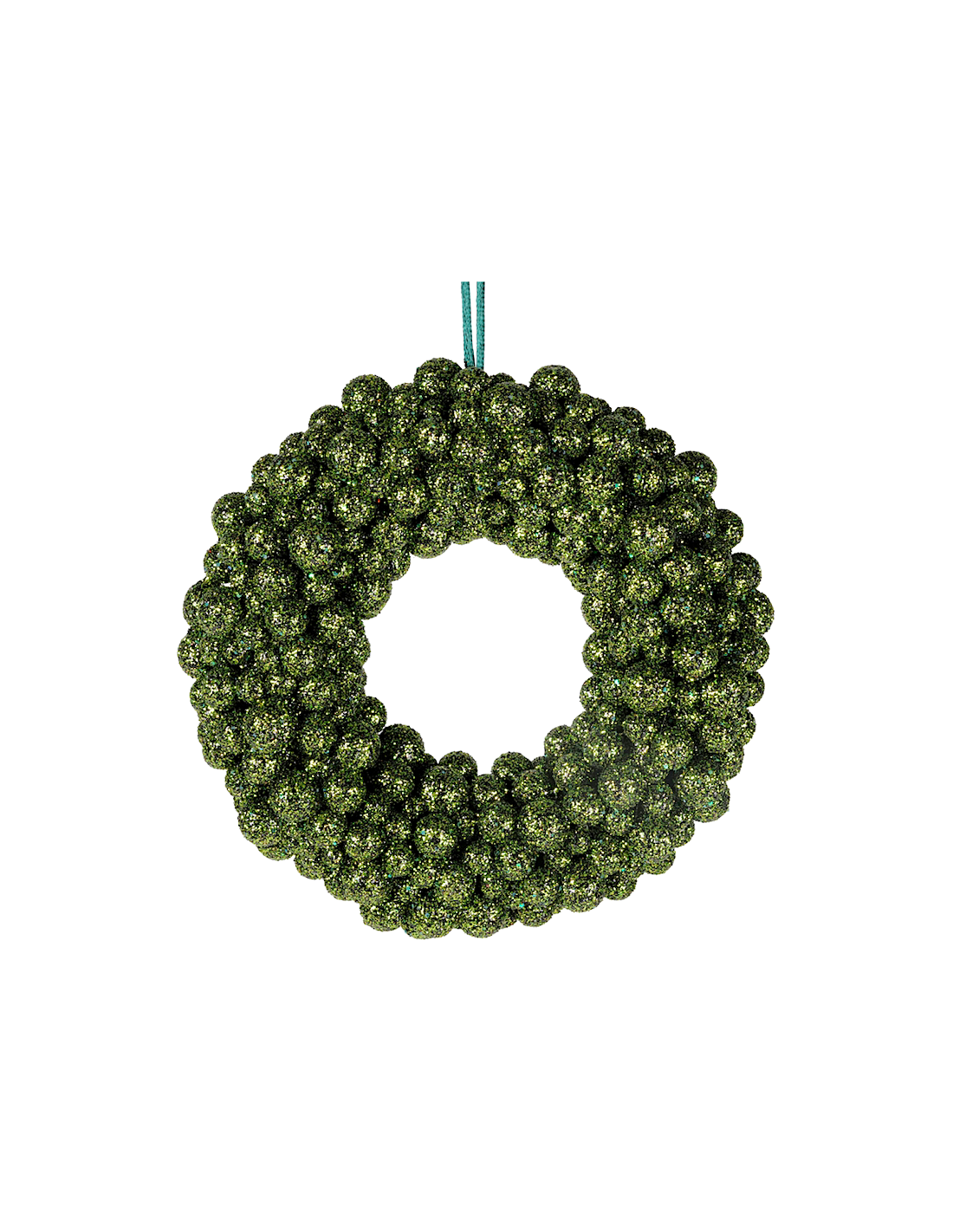 DIETROPORTA: vendita online Decorazione corona di Natale Ø33cm con bacche verdi glitterate in PVC - La magia di Natale a casa...