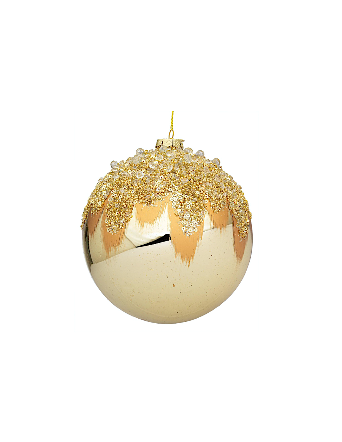 SFERE E PENDAGLI: vendita online Sfera di Natale Gleeful Vetro 8cm Champagne – La Magia di Natale a casa tua in offerta