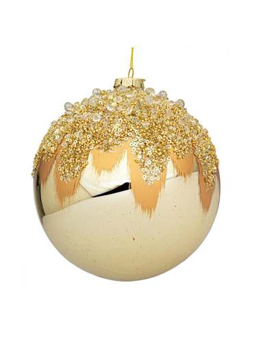 SFERE E PENDAGLI: vendita online Sfera di Natale Gleeful Vetro 15cm Champagne – La Magia di Natale a casa tua in offerta