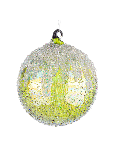 SFERE E PENDAGLI: vendita online Sfera di Natale Wink Vetro 8cm Verde – La Magia di Natale a casa tua in offerta