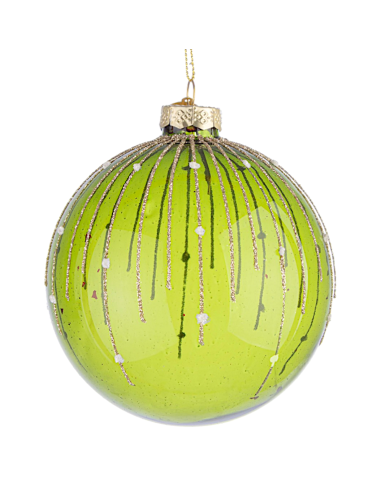 SFERE E PENDAGLI: vendita online Sfera di Natale Sparkle Vetro 10cm Verde – La Magia di Natale a casa tua in offerta